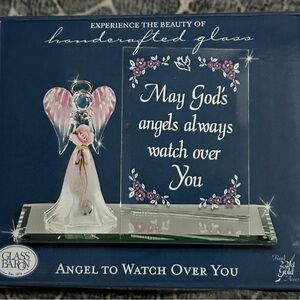 Glass Baron Angel Figurine with Pink Accents